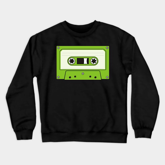 Audio Cassette Green Crewneck Sweatshirt by sifis